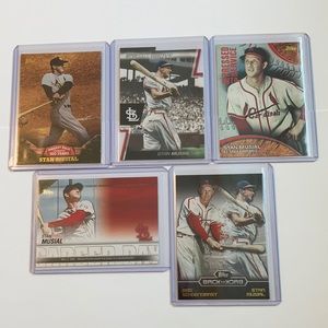 Lot of 5 Stan Musial St. Louis Cardinals Topps MLB Baseball Cards